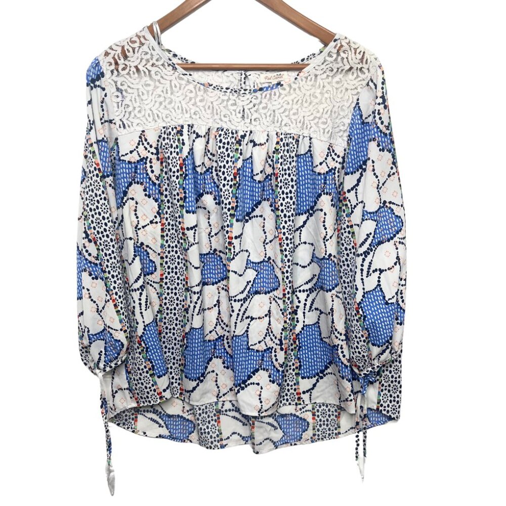 Red Camel Plus Floral Peasant Blouse Size 2X